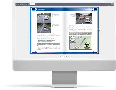 Advantages of learning with an online car theory book to practice for your car theory exam.