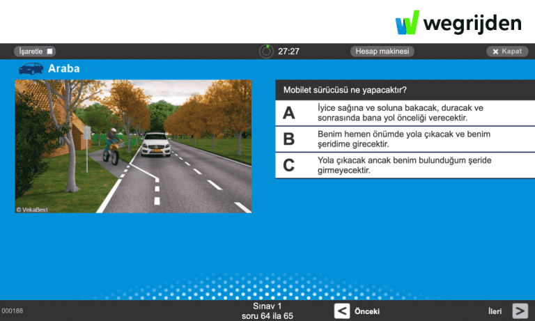 Çevrimiçi araba teori sınavı çalışması, Türkçe CBR teori sınavları ile