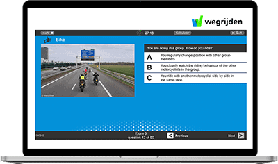 Practice for your motorcycle theory with motorcycle theory exam training.